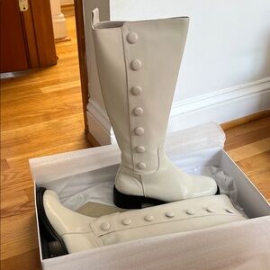Elegant Cream Knee-High Boots